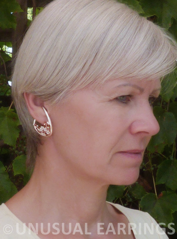 Napa -brown and clear crystal with dangle