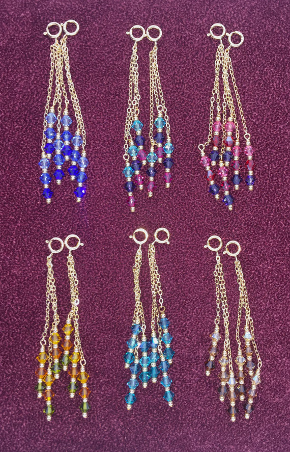 Napa -brown and clear crystal with dangle