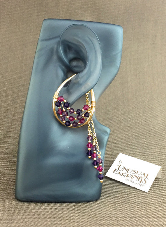 Napa -brown and clear crystal with dangle